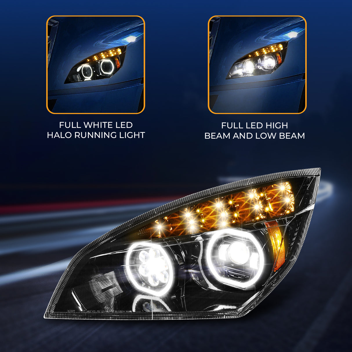 Right Side Full LED Blackout Headlight Replacement for 2018+