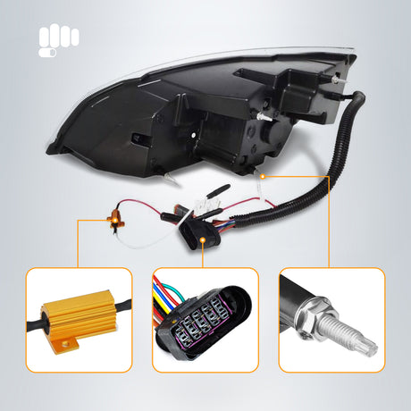 LED Headlight for 2018-2024 Freightliner Cascadia | Replacement A6601405003 A6601405002 | Pair Aftermarketus Headlights