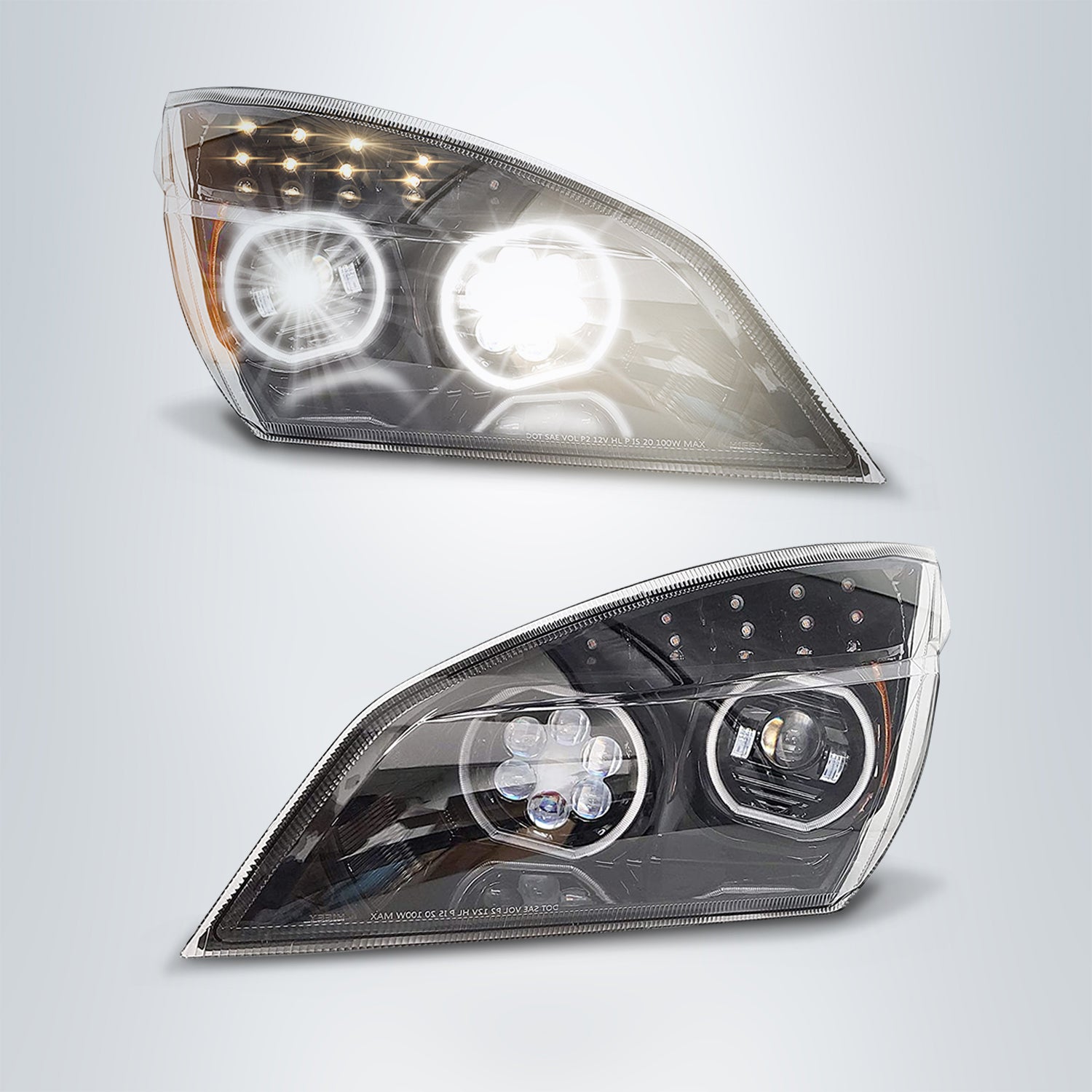 LED Headlight for 2018-2024 Freightliner Cascadia | Replacement A6601405003 A6601405002 | Pair Aftermarketus Headlights