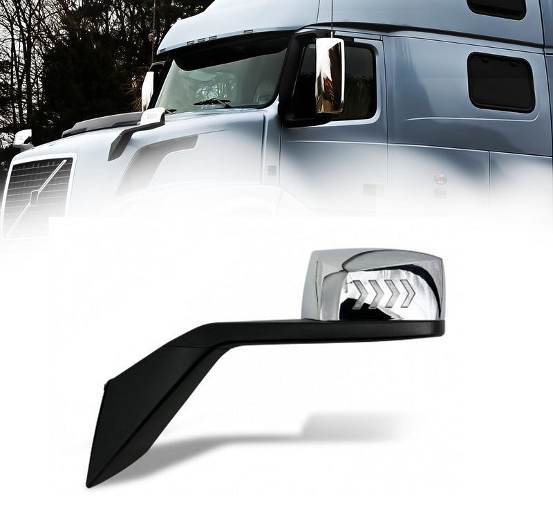 Hood Mirror for 2004-2017 Volvo VNL  with LED Turn Signal