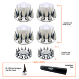 Chrome Front & Rear Axle Wheel Cover Spiked Lug Nut Covers - AFTERMARKETUS Torque Wheel Axle Covers