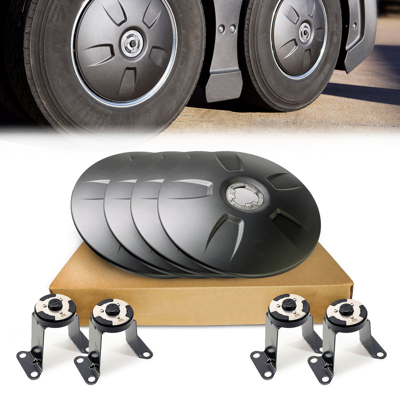 Aerodynamic 22.5" Wheel Covers Caps for Truck Trailer Axle
