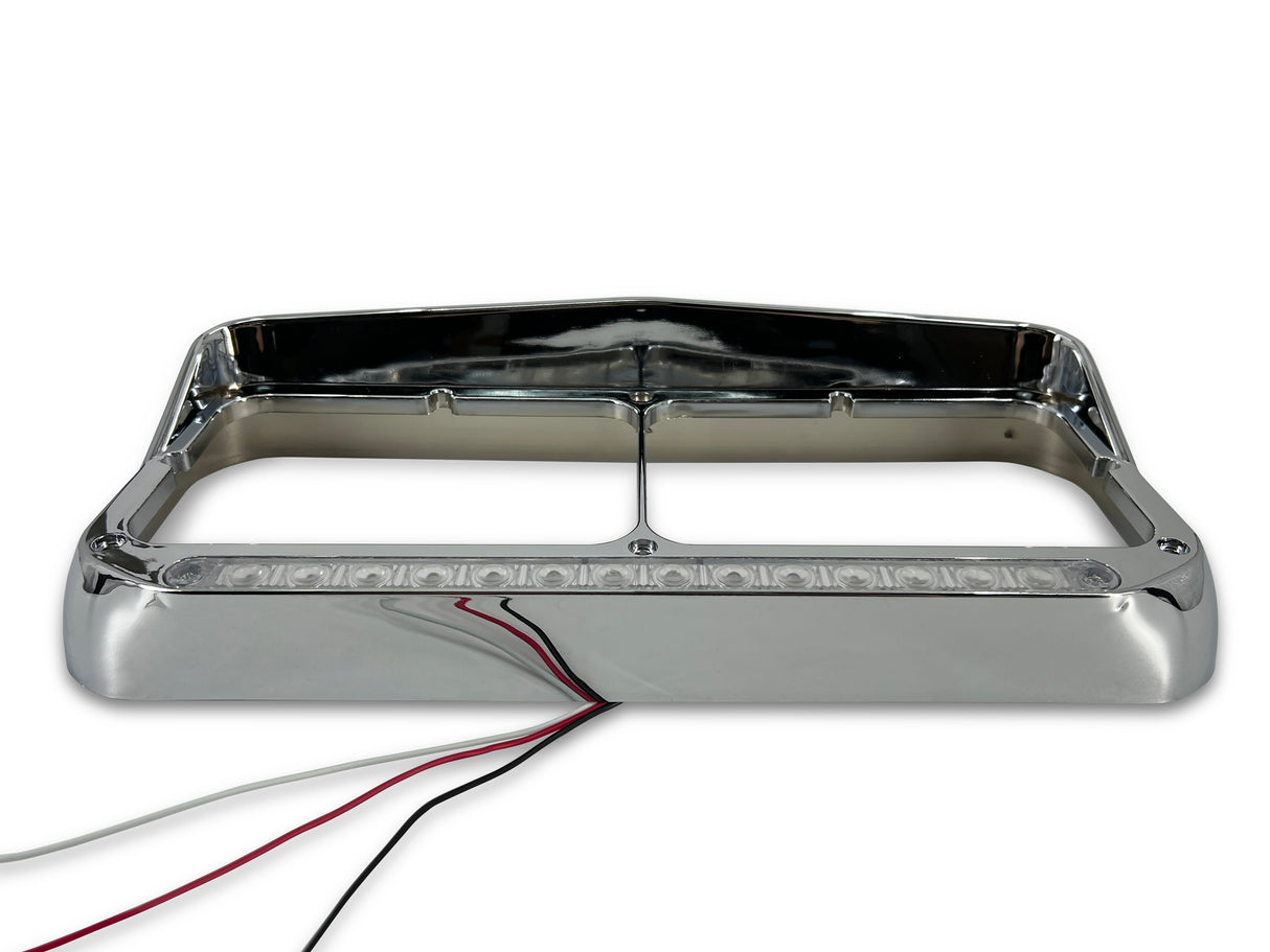 Chrome Headlight Bezel w/ LED Strip for Kenworth & Peterbilt - AFTERMARKETUS Torque Headlights