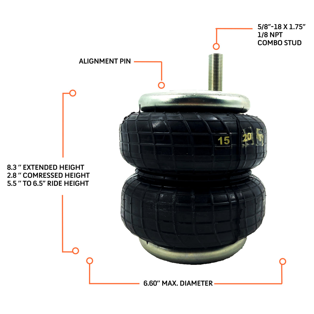 TORQUE 6410 Replacement Air Spring Bag for Firestone Kits