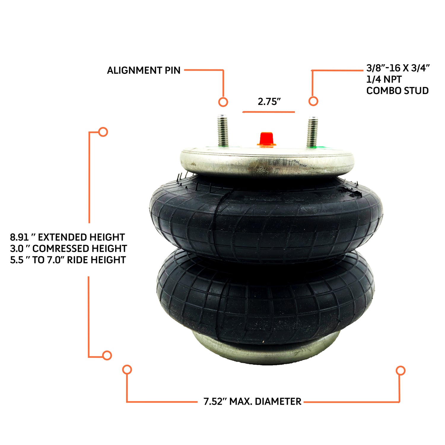 Air Spring Bag Replacement for Firestone 6873 Ride-Rite Kit Aftermarketus Pick Up Convoluted Air Springs
