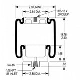 Cabin Air Spring Sleeve Style Replaces Kenworth 1102-0074 - AFTERMARKETUS Torque Cabin Air Springs