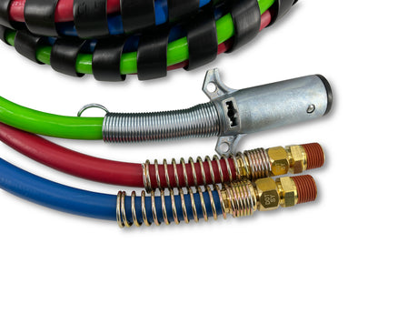 15ft 3 in 1 ABS & Air Power Line Hose Wrap 7 Way with Handle - AFTERMARKETUS Torque ABS Cables