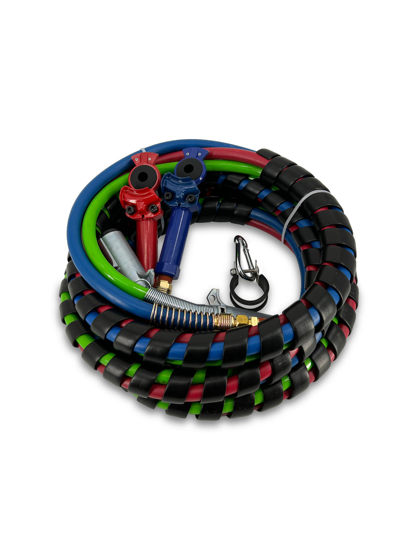 15ft 3 in 1 ABS & Air Power Line Hose Wrap 7 Way with Handle