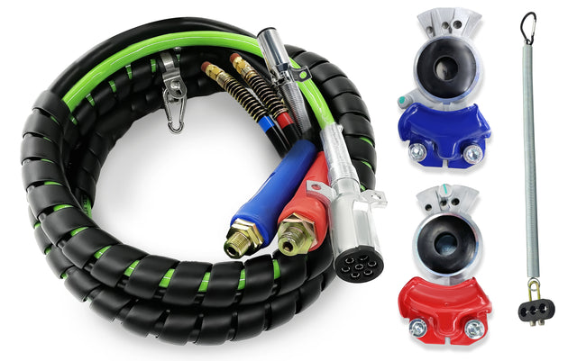 12ft 3 in 1 ABS & Air Power Line Hose Wrap with Gladhands - AFTERMARKETUS Torque ABS Cables