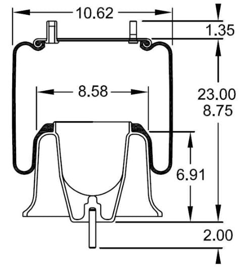 Air Bag Aluminum Base for Freightliner Replaces 16-13840-000 - AFTERMARKETUS Torque Reversible Sleeve Air Springs