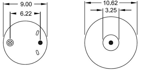 Air Bag Aluminum Base for Freightliner Replaces 16-13840-000 - AFTERMARKETUS Torque Reversible Sleeve Air Springs