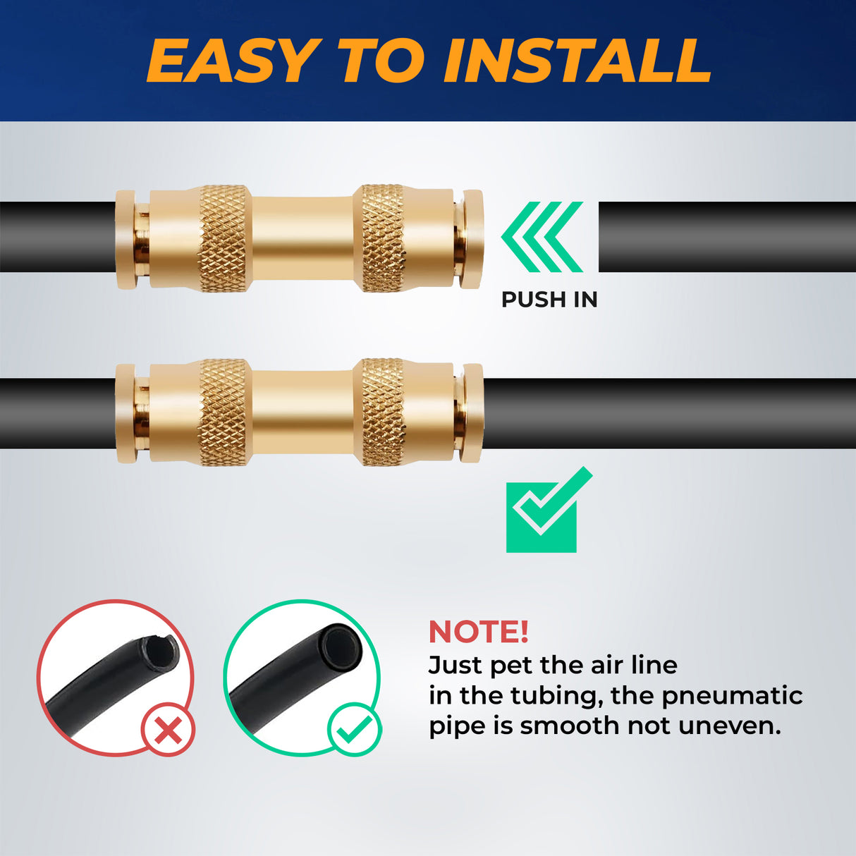 Brass DOT Push-in Fitting Assortment Kit with Air Tubing - AFTERMARKETUS Torque Pick Up Convoluted Air Springs