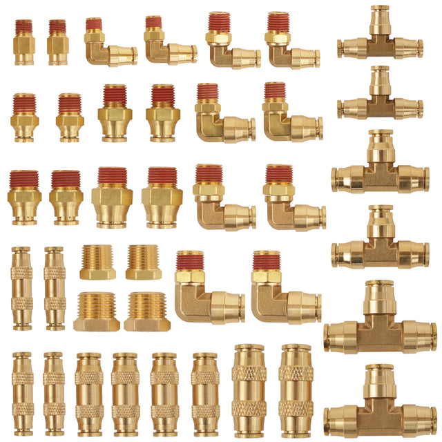 Brass DOT Push-in Air Brake Fitting Assortment Kit (41 pcs) - AFTERMARKETUS Torque Pick Up Convoluted Air Springs