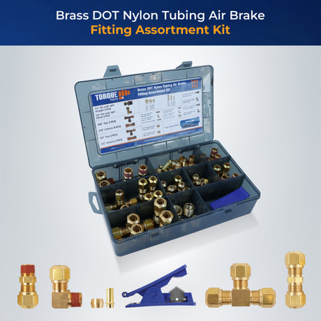 Brass DOT Push-in Air Brake Fitting Assortment Kit (101 pcs) - AFTERMARKETUS Torque Pick Up Convoluted Air Springs