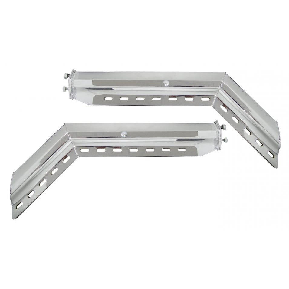 TORQUE Chrome Mud Flap Hanger Pair Set 45 Degree Angled 30