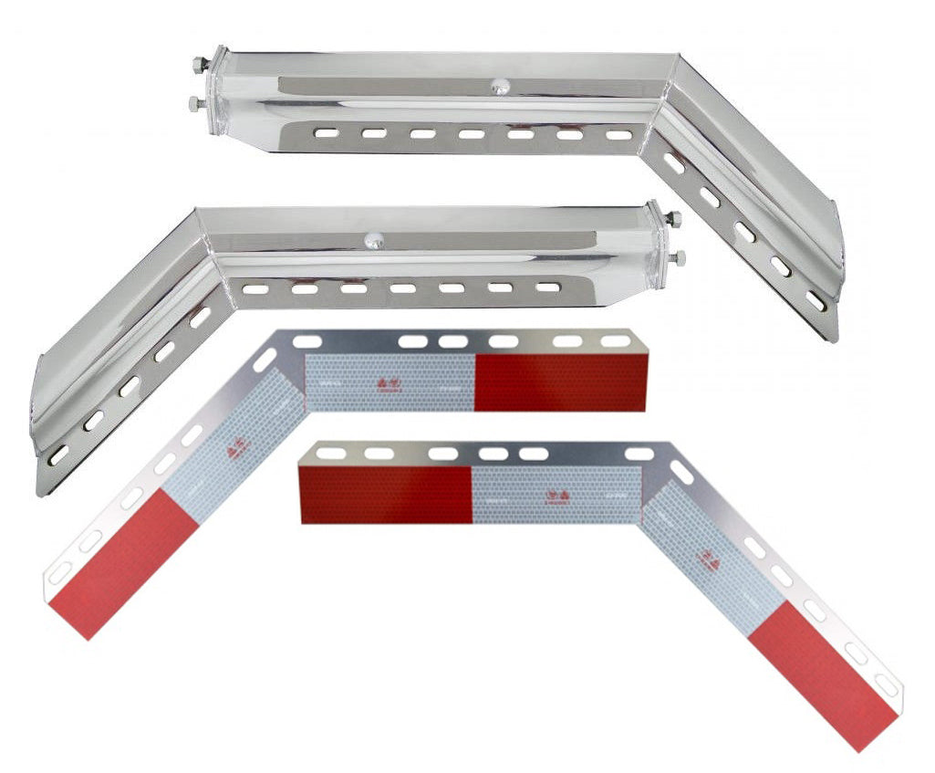 Mud Flap Hanger - Pair - 45 Degree Angled - 30 Inch - Chrome Aftermarketus Mud Flap Hangers