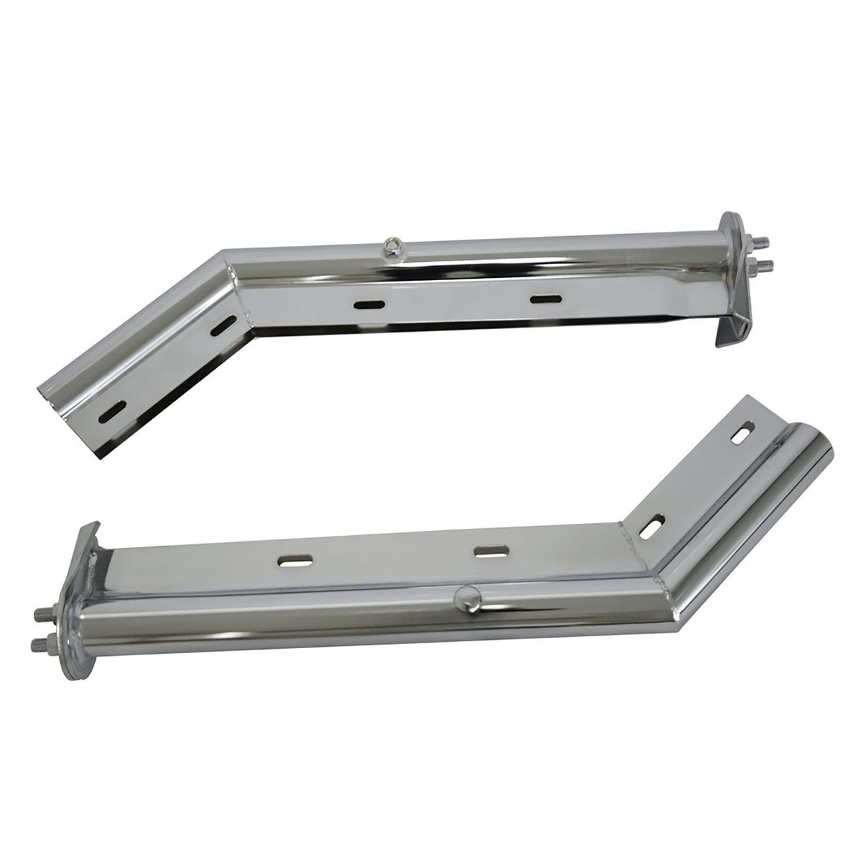 TORQUE Chrome Mud Flap Hanger Pair Set 28" Length 45 degree